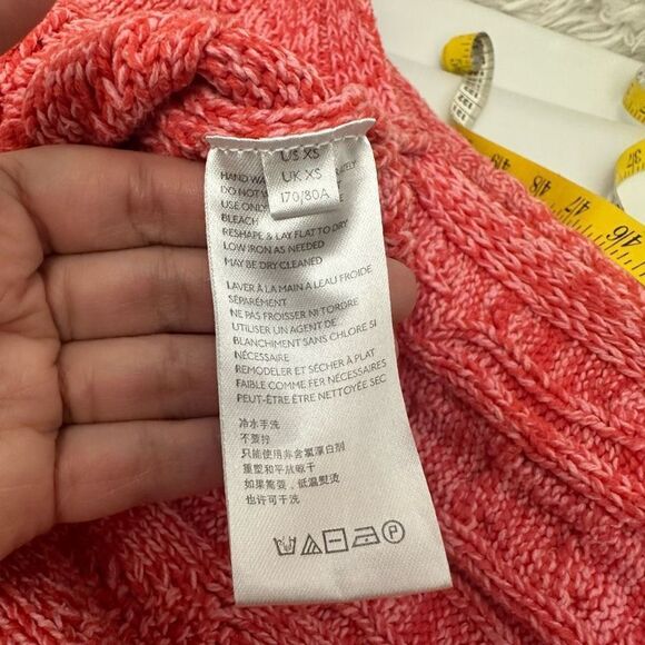 Anthropologie Pilcro Orange Chunky Cable Knit Pullover Sweater‎ sz XS - Picture 8 of 9